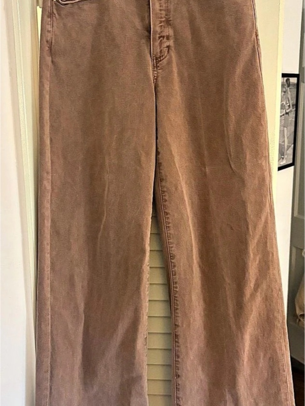Paige Anessa 31" Wide Leg Jeans in Brown Waist 28
